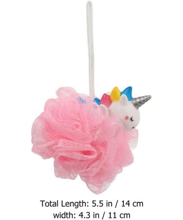 2pcs Unicorn Bath Mesh Shower Balls Pouf Loofahs for Kids - Exfoliating Bath Sponge Set in Pink and Blue - Buy Online on SooperMarket.com