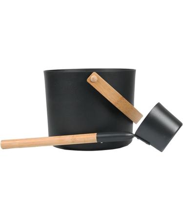 Sauna Bucket Sauna Bucket ladle Set 7L Luxurious Finnish Matching Ladle Sauna Barrel Sauna Aluminum Bucket with Long Handle Spoon Set Sauna Bucket Stylish Spa Esential for Water Ladling Black - Buy Online on SooperMarket.com