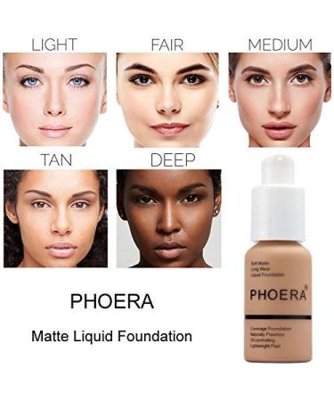 Phoera Full Coverage Foundation Soft Matte Oil Control Concealer 30ml, 24HR Long Lasting, with Makeup Primer for Flawless Finish - 102 Nude & Primer - Buy Online on SooperMarket.com