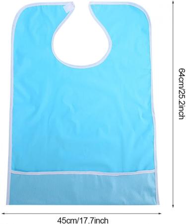 Eating Bib Waterproof Adult Elder Mealtime Eating Bib Clothes Clothing Protector Dining Aid Make Dining Easier(Light Blue) - Buy Online on SooperMarket.com
