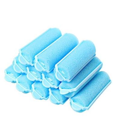 SUMAJU Hair Rollers 12pcs Soft Sponge Hair Roller Foam Styling Hair Curler Home DIY Curling Tool Blue
