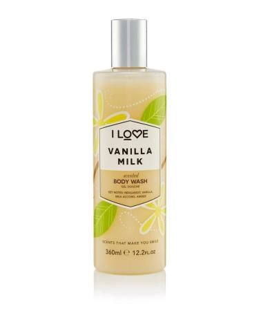 I Love Vanilla Milk Scented Body Wash - Moisturizing Body Wash and Foaming Bubble Bath - Vanilla and Amber Fragrance - 12.7 oz Fresh