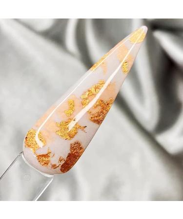 PrettyDiva Milky White Dip Powder - 24K Glow Nail Powder with Gold Foil Flakes | Premium 1Oz Salon Quality Marble Dip for Perfect Manicure - Buy Online on SooperMarket.com