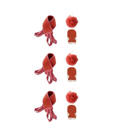 NOLITOY 9 Pcs Three Piece Bath Back Scrubber Strap Body Towel Bath Glove Bath Sponge Shower Loofah Sponge Pouf Bath Scrubber Back-Pulling Towel Shower Bath Shower Mitt Lip Gloss Massage