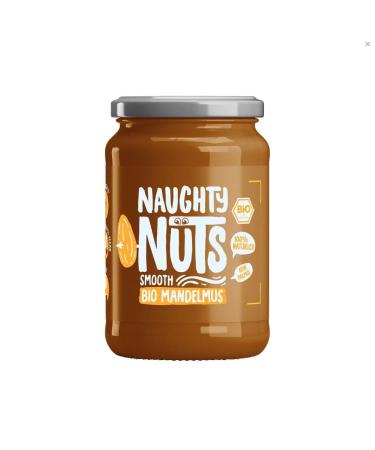 Naughty Nuts Bio Mandelmus Smooth 100% vegan 500g - without palm oil & sugar additive natural nutm ideal as topping or for recipes from organic almonds & refined with a pinch of sea salt