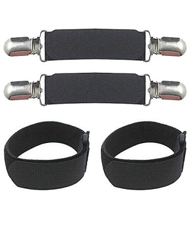 Pmsanzay 4/PK Adjustable Elastic Women Stirrups & Leg Straps Women's Teen's Boot Straps Pant Clips Ankle Straps - Used Inside or Outside of Your Boots or Shoes.(Multipurpose use)