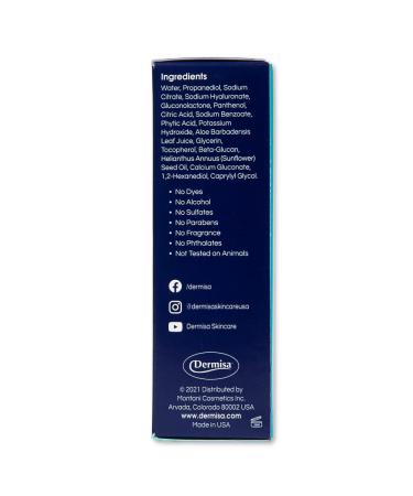Dermisa Hyaluronic Acid Face Serum | 1% Pure Hyaluronic Acid Vitamin B5 & Beta-Glucan | Intense Moisturizer for All Skin Types | Paraben & Fragrance-Free - Buy Online on SooperMarket.com