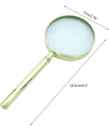 65mm 30X Handheld Glass Shatterproof Reading Magnifier for Seniors and Kid Lens Metal Handle Handheld Glass 30x - Buy Online on SooperMarket.com