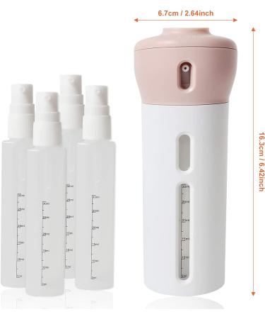 Chiveenido 4-in-1 Travel Dispenser Set | Refillable Shampoo & Toiletry Bottles - Pink & Gray - International Shipping - Buy Online on SooperMarket.com