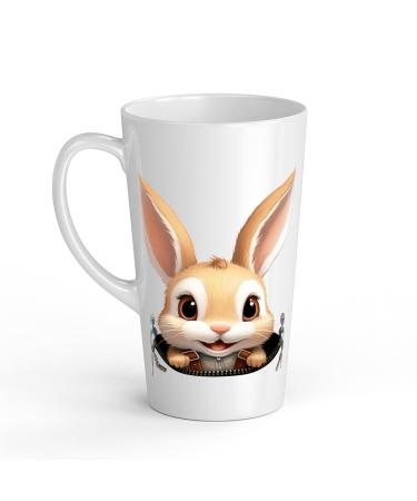 White Ceramic Baby Rabbit Mug - Large 483 ml Perfect for Hot Chocolate or Milk Fun and Easy to Use