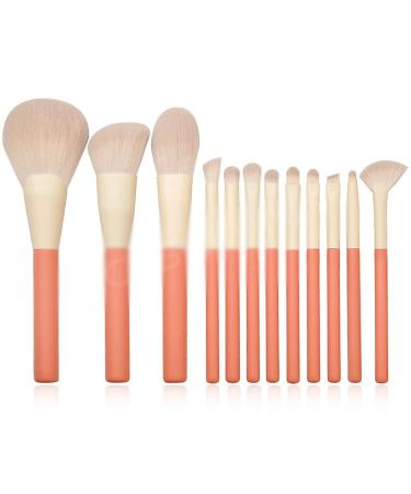 DFHBFG 12 Piece Wood Handle Makeup Brush Set Concealer Eye Shadow Blush High Gloss Powder Brush 1 D