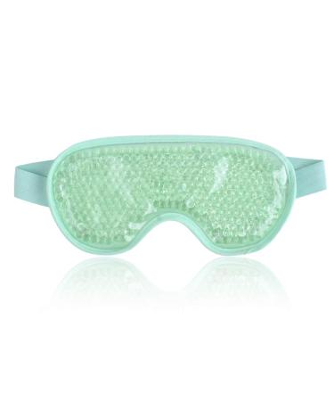 NEWGO Cooling Eye Mask for Puffy Eyes Reusable Hot Cold Therapy Gel Cold Eye Mask for Migraine Headache Dark Circles Dry Eyes Swollen Eyes Sinus Pain Green