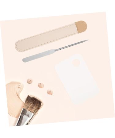 Buy 1 Set Cosmetic Mixing Palette & Tools - Foundation Mixing Tray & Spatula (17.5x15cm) - International Shipping Available - Buy Online on SooperMarket.com