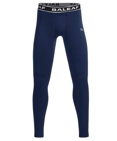 BALEAF Boys Compression Pants Thermal Training Pants Running Pants Running Tights XS Blue