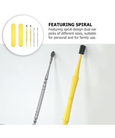 Healeved Double Sided Ear Wax Pickers 4pcs Set - Stainless Steel Earwax Remover Tool Kit for Men and Women - Ear Cleaning Curette Spoon with Storage Case - 12x0.5cm - Buy Online on SooperMarket.com