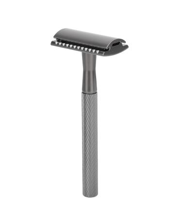 Shop Integration Safety Razor for Men - Brass Handle Double Edge Razor with Base - Premium Facial Care (Black) - Buy Online on SooperMarket.com