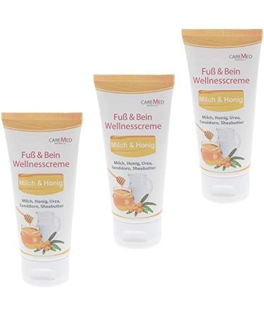 CareMed Milk Honey Wellness Foot Cream Foot and Leg Wellness Cream 3x 50ml