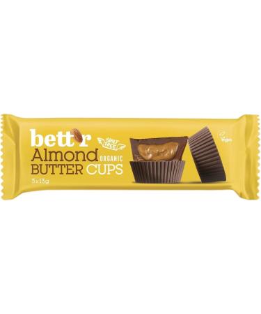 Bett r Bio Almond butter cups. 100% Vegan Gluten free and Lactose free - 12 x 39 g Bett'r Bio Almond Butter Cups - Buy Online on SooperMarket.com