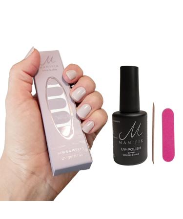 UV gel foils Manifix Starterset Noble Nude + UV -Polish DIY Gelnagel Set for a look like Geln gel - Winner Swiss Beauty Innovation Award 2021 Vegan Eco animal testing -free
