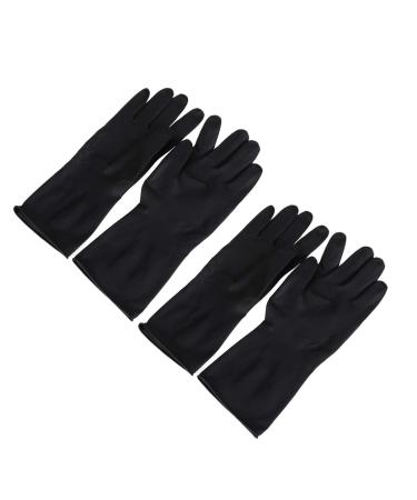 Beaupretty Professional Black Latex Gloves for Hair Intake - Reusable Handheld Salon Accessories (2 Pairs) - Buy Online on SooperMarket.com