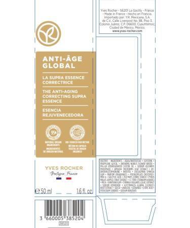 Yves Rocher Anti- ge Global Anti-Aging Correcting Supra Essence - 50ml | Buy Online for International Shipping - Buy Online on SooperMarket.com