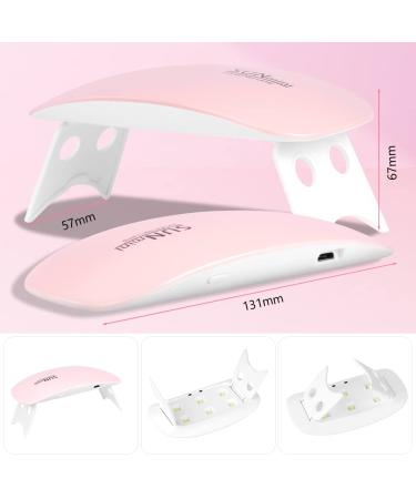 URAQT Mini Gel Nail Lamp - Portable 6W UV LED Gel Nail Dryer with USB, Professional Nail Art Tool for Gel Polish - Pink - Buy Online on SooperMarket.com