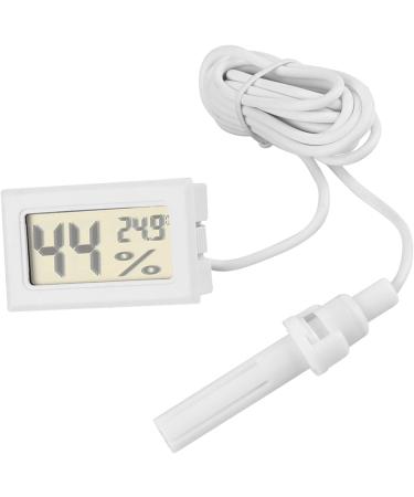 ASHATA Digital Hygrometer 2-in-1 LCD Display Thermometer Hygrometer with External Probe for Reptile Mini Digital Electronic Temperature Hygrometer(White) - Buy Online on SooperMarket.com