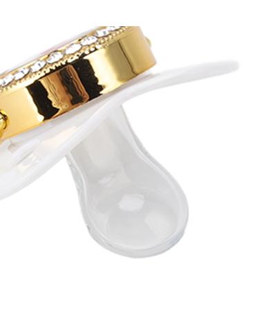 Non-Toxic Baby Pacifier Set with Chain Clip - Attractive White Pacifiers for Photo Shoots | International Shipping Available - Buy Online on SooperMarket.com