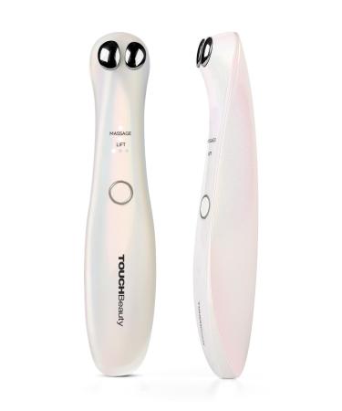 TOUCHBeauty EMS Eye Massager Anti-Wrinkle Eye Massage with Heated and Vibration Anti-Ageing Massager Rechargeable 2 Massage Modes for Eye Bags Dark Circles Swelling AG-1883 (White) White-2