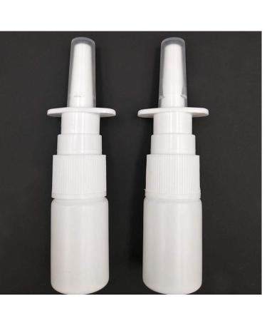 Pinicecore 2 pieces 10 white empty plastic nasal spray bottles pump spray spray fog nose spray refillable bottle for salt water wash applications