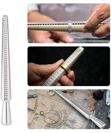 Metal Ring Sizer Tool Set - Ring Gauges with Finger Sizer Mandrel for Jewelry Sizing - Metallic - Buy Online on SooperMarket.com