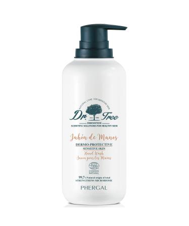 Dr.Tree Bio Dermo protective liquid soap for sensitive skin Vegan cosmetics cleans and restores the skin barrier 99.7% natural ingredients 400ml 400 ml (1 Pack)