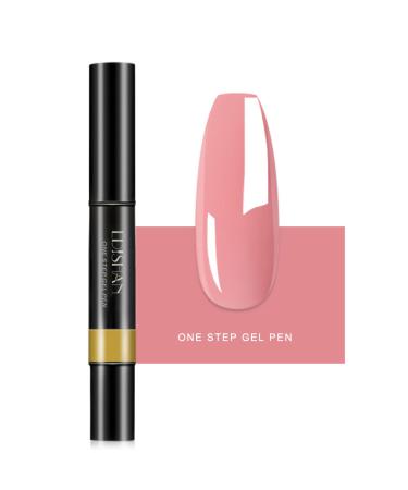 Uhat One Step Gel Nail Polish Pen 3 in 1 Step UV Nail Gel Painting Pen No Base Top Coat Need Nails Art Tool (11#)