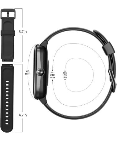 ZURURU 19mm Soft Silicone Replacement Bands for Veryfitpro ID205 Series Fitness Watch (Black) - Buy Online on SooperMarket.com
