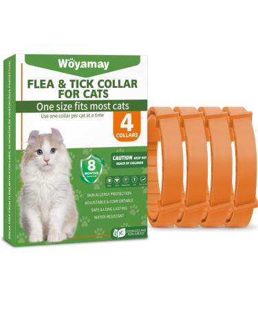 Cat Repellent Treatment Adjustable Cat Repellent Collars Natural Protection Repellent Collar for Cats Water Resistant Repellent Collar for Cats Small-Medium-Large Orange 4pack