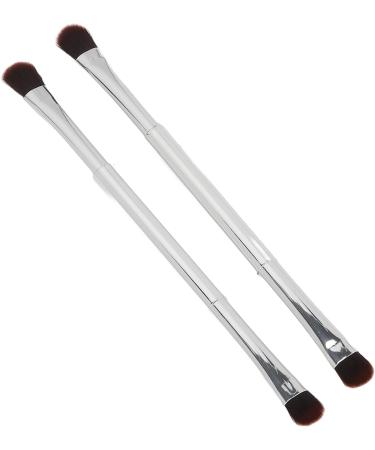 Soft Hair Eyeshadow Brush Set Silver Double Ended Makeup Brush for Women Precise Application with Supple Fiber Hair Convenient for Home and Stage Makeup - Buy Online on SooperMarket.com
