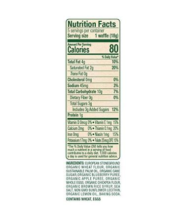 Sprout Organic Baby Food Stage 4 Toddler Snacks - Blueberry Apple and Pumpkin Butter Wafflez Variety Pack - 20 Single Serve Waffles - Buy Online on SooperMarket.com