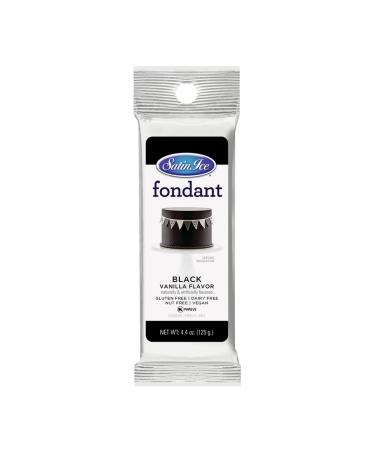 Satin Ice Black Fondant, Vanilla, 4.4 Ounces Black 4.4 Ounce (Pack of 1)
