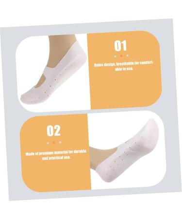 Mikinona 1 Pair Cracked Heel Socks Silicone Moisturizing Socks Cooling Heel Repair Socks Plantar Silicone Socks Heel Sleeves Arch Socks Compression White Beach Ballet Socks Men and Women - Buy Online on SooperMarket.com