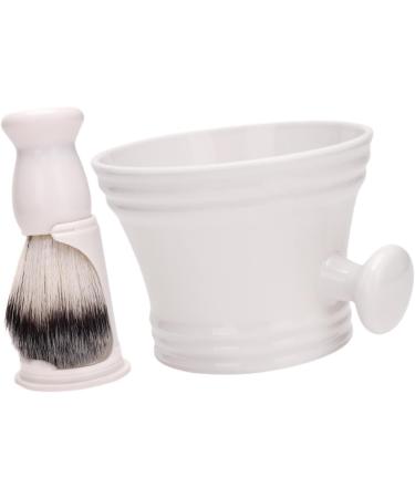 Magidal Cleaning Bowl & Razor Brush Set - Premium Hairdressing Tools Nylon Bristles Perfect Gift for Salon Professionals On-the-Go Shaving Mug in White - Buy Online on SooperMarket.com