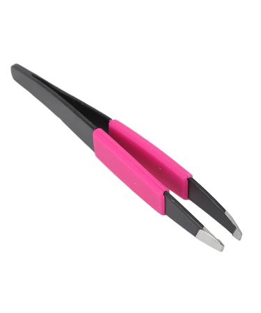 Eyebrow Tweezer Slant Pointed Precision Tweezers for Eyebrows and Ingrown Hair Removal Black Stainless Steel Portable Professional Eyebrows Trimming Tool for Women and Men