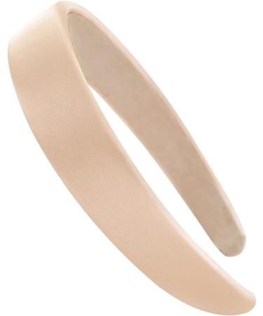 axy Headband with Fabric Padded Candy Colours and Satin Covered Beautiful Women's Headband Hair Accessories Hair Band HRK7A (Beige) - Buy Online on SooperMarket.com