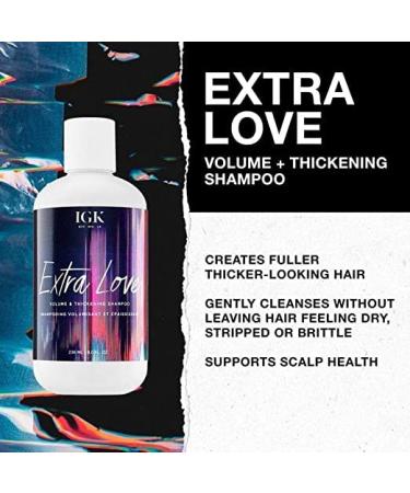 IGK EXTRA LOVE Volume & Thickening Shampoo - Lightweight Formula for Scalp Support & Oil Balance - Vegan & Cruelty Free - 8 Fl Oz - Buy Online on SooperMarket.com
