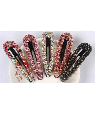 Sparkly Czech Crystal Snap Clips - Black Stone Hair Barrettes for Women - 2 Pack - Buy Online on SooperMarket.com