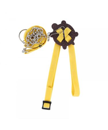 Dongker turtle harness and leash leather pet turtle-torture belt adjustable turtle-linen control rope for walking pet turtles l yellow