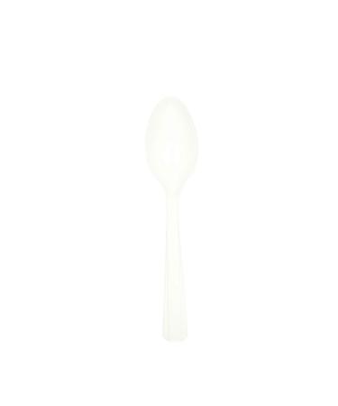 Frosty White Plastic Spoons