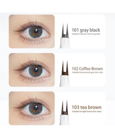 DHliIQQ Double Tip Lower Eyelash Pencil Double Tip Lower Eyeliner Pencil Waterproof Liquid Eyeliner Pencil Long Lasting Eyeliner Eye Makeup Tool for Women Ladies 101 # gray black - Buy Online on SooperMarket.com