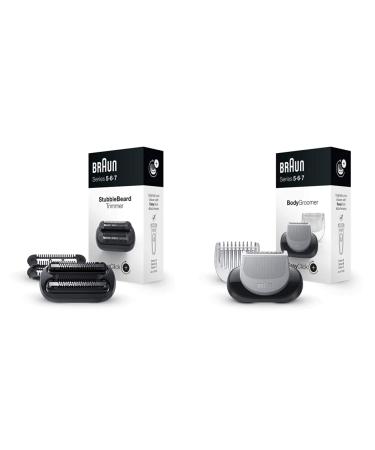 Braun EasyClick 3-day beard trimming attachment for razors men & easyClick body groomer attachment for razor personal care and hair removal for men compatible with Series 5 6 & 7 electric shaver 3-day-beard trimmer.