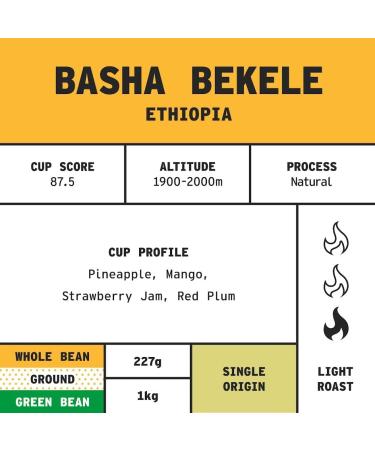 Coffee Beans 227g Bag Whole Bean Coffee Ethiopian Coffee Beans Fruits Notes 100% Arabica Light Roast Speciality Freshly Roasted Single Origin (We Are Coffee Co) Whole Bean 227 g (Pack of 1) - Buy Online on SooperMarket.com