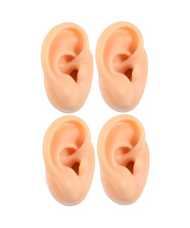 Healeved 4 Pcs Silicone Ear Model Ornament Earrings Maniquin Silcone Molds Ear Zone Model Teaching Supplies Anatomy Model Fake Ear Models Piercing Ear Model Silicone Ear Models Massage Tool 6x4.8x4cmx2pcs Light Yellowx2pcs